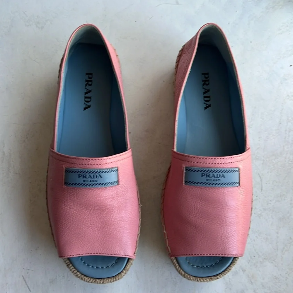Prada Pink Platform Espadrilles